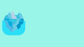 Iceberg Animation. Suitable for Global Warming, environment and ecology content. 2d animation 4k. video