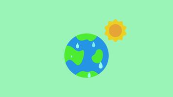 Erde Schwitzen Animation. geeignet zum global Erwärmen, Umfeld, und Ökologie Inhalt. 2d Animation 4k. transparent Hintergrund. video