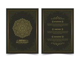 Menu Layout with Ornamental mandala Elements vector