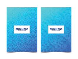 blue geometric pattern cover set vector