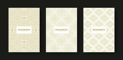 Collection flat geometric pattern cover set vector