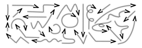 A set of different pointing arrows. vector
