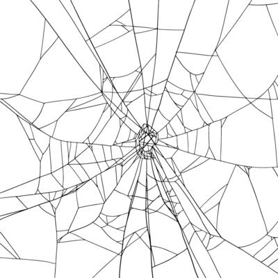 Hand drawn Spiderweb dark illustration for Halloween design spooky, scary, horror decor with realistic details