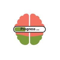 Loading brain, concept design intelligence mind sign vector