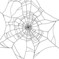 Minimalistic Round Spiderweb hand drawn d Design on white background for Halloween, Horror elements, Spooky accent or Decorative use vector