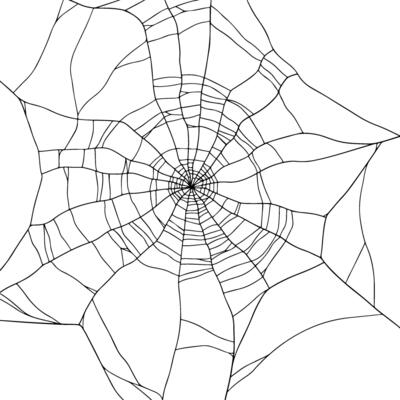 Minimalistic Round Spiderweb hand drawn d Design on white background for Halloween, Horror elements, Spooky accent or Decorative use