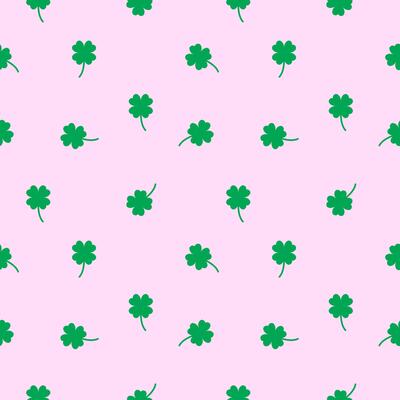 Lucky Four leaf green clovers seamless pattern, background texture