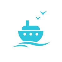 Travel ship icon on white background. From blue icon set vector