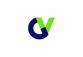 Logo G and V minimalist and simplicity vector