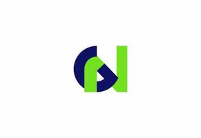 Logo G and N minimalist and simplicity vector