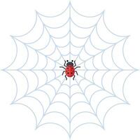 Ladybug on Spider Web vector