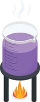 Boiling Liquid in Laboratory Beaker vector