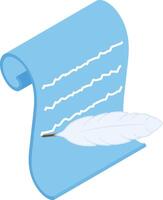Scroll and Feather Icon - Digital Writing Concept vector
