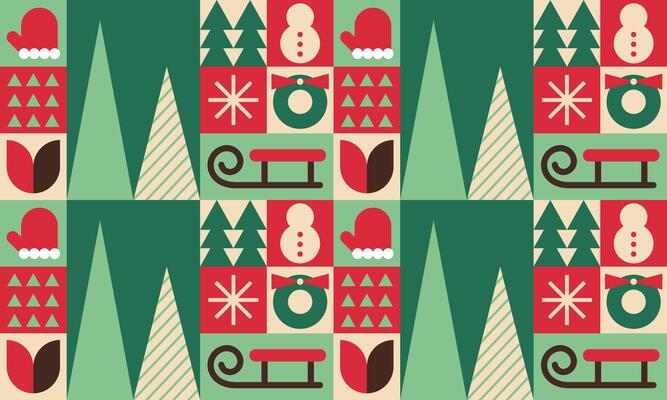 Retro winter geometric ornament Seamless pattern