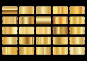 Collection of golden gradient texture background vector