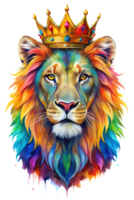 Crowned lion symbolizing strength and royalty png