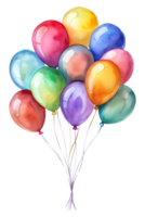 Colorful balloons floating in a bright atmosphere png