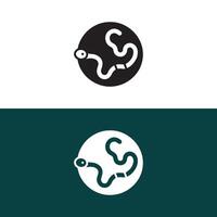 Minimalist worm logo . Simple worm icon. vector
