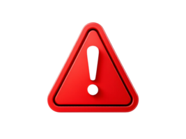 A red warning triangle with an exclamation mark on it png