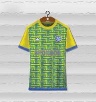 Sports uniform jersey design with yellow and green color pattern is easy for sublimation printing vector