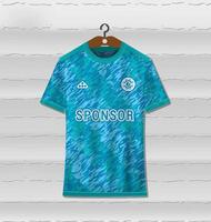 Sports jersey design with blue and green abstract pattern easy for sublimation printing vector