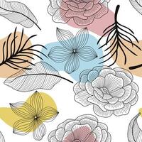 Abstract Floral seamless pattern with leaves. tropical background vector
