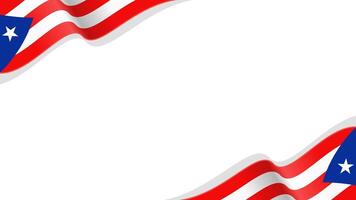 wavy puerto rico flag frame background with copy space for text. puerto rico national day vector