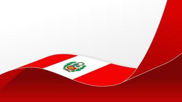 wavy peru flag background with copy space for text. peru national day vector