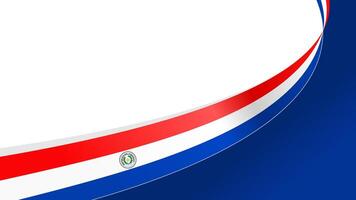 Curved ribbon with flag of Paraguay on white background with copyspace vector