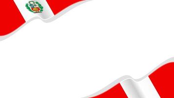 wavy peru flag frame background with copy space for text. peru national day vector