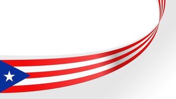 Curved ribbon with flag of puerto rico on white background with copyspace vector