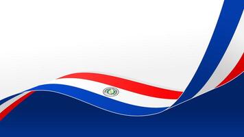 wavy paraguay flag background with copy space for text. paraguay national day vector