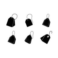 Tea Bag and Line Art Design vector
