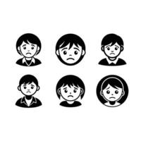 sad face icon, perfect for emotional graphics and digital design projects vector