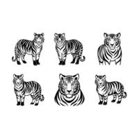 Stunning tiger and line art design created with technology vector