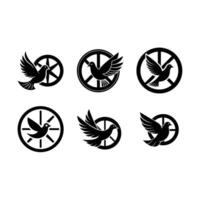 Stylish peace symbol dove in format, perfect for creative projects and prints vector