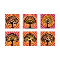 Majestic oak silhouette in and line art, created with for a timeless look vector