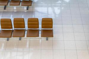 Above of rows empty chair in terminal gate photo