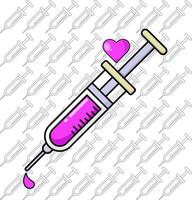 a syringe with a heart on it vector