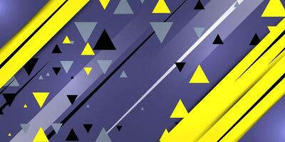 Abstract yellow and blue banner with geometric objects vector
