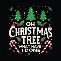 Add a touch of festive cheer to your holidays with the charming , Oh Christmas Tree, design. Ideal for clothing and home decor, it captures the true spirit of Christmas joy. vector