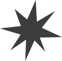 Star shape icon. Y2k abstract irregular shiny sparkle. Flash sparks starburst graphic element. Twinkle sticker. Black minimal flat simple sign. png