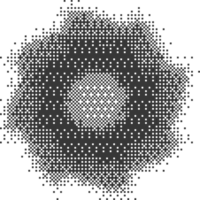 Pixel pattern shape. Textured with bitmap Y2k dither gradient. Retro star with old computer game graphic effect. Halftone grunge illustration png