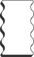 Wavy border frame. Rectangle scallop edge box. Retro cute rectangle shape. Squiggle groovy aesthetic decorative design with shadow. png