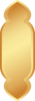 Ramadan golden frame. Islamic window shape. Arabic arch. Muslim vintage border for design. Indian decoration in oriental style. png