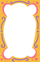 Wavy scallop border shape. Rectangle fun psychedelic hand drawn frame. Doodle cute design for text photo and picture. Groovy child template. Y2K decorative blank. png