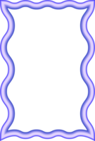 Wavy border frame. Squiggle edge rectangle. Neon color scallop shape. Retro groovy aesthetic element. Trendy 90s design for poster and invitation png