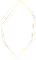 Golden geometric frame. Wedding thin line border. Simple modern rectangle abstract shape. Luxury foil design for invitation and menu. png