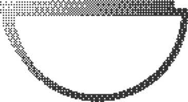 Pixel pattern frame. Bitmap arch window. Noisy arcade game gradient arc. Dotted dither graphic element. Geometric halftone abstract border. png