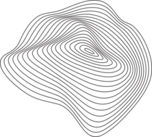 Topography line pattern circles. Circular organic rings. Wavy abstract shape with wooden texture. Concentric ripple contour graphic element. png